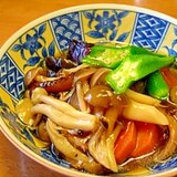 夏野菜のきのこあん